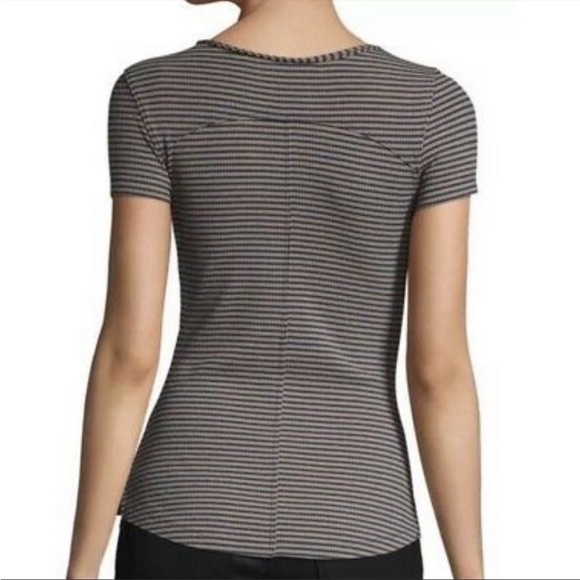 Free People Frenchie Cut Out Ribbed V Neck T Shirt - Picture 3 of 10